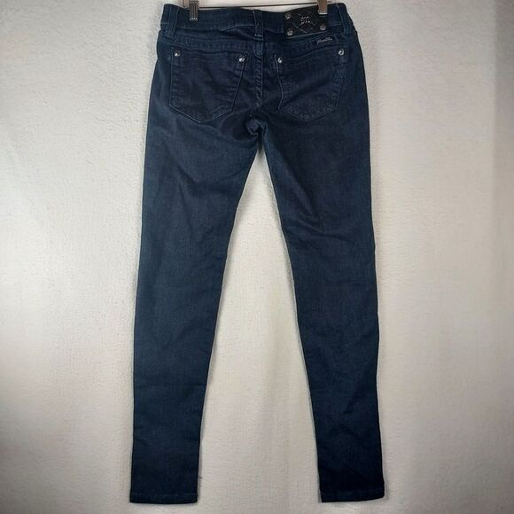 Miss Me JP7220G Women’s Jeans 27x30 Dark Wash Sequin Embellished Super Skinny - Picture 2 of 15